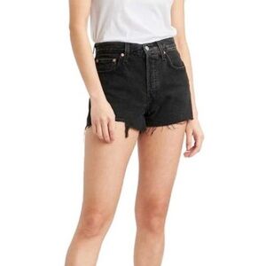 Women's Levi 501 Black Denim Shorts W29